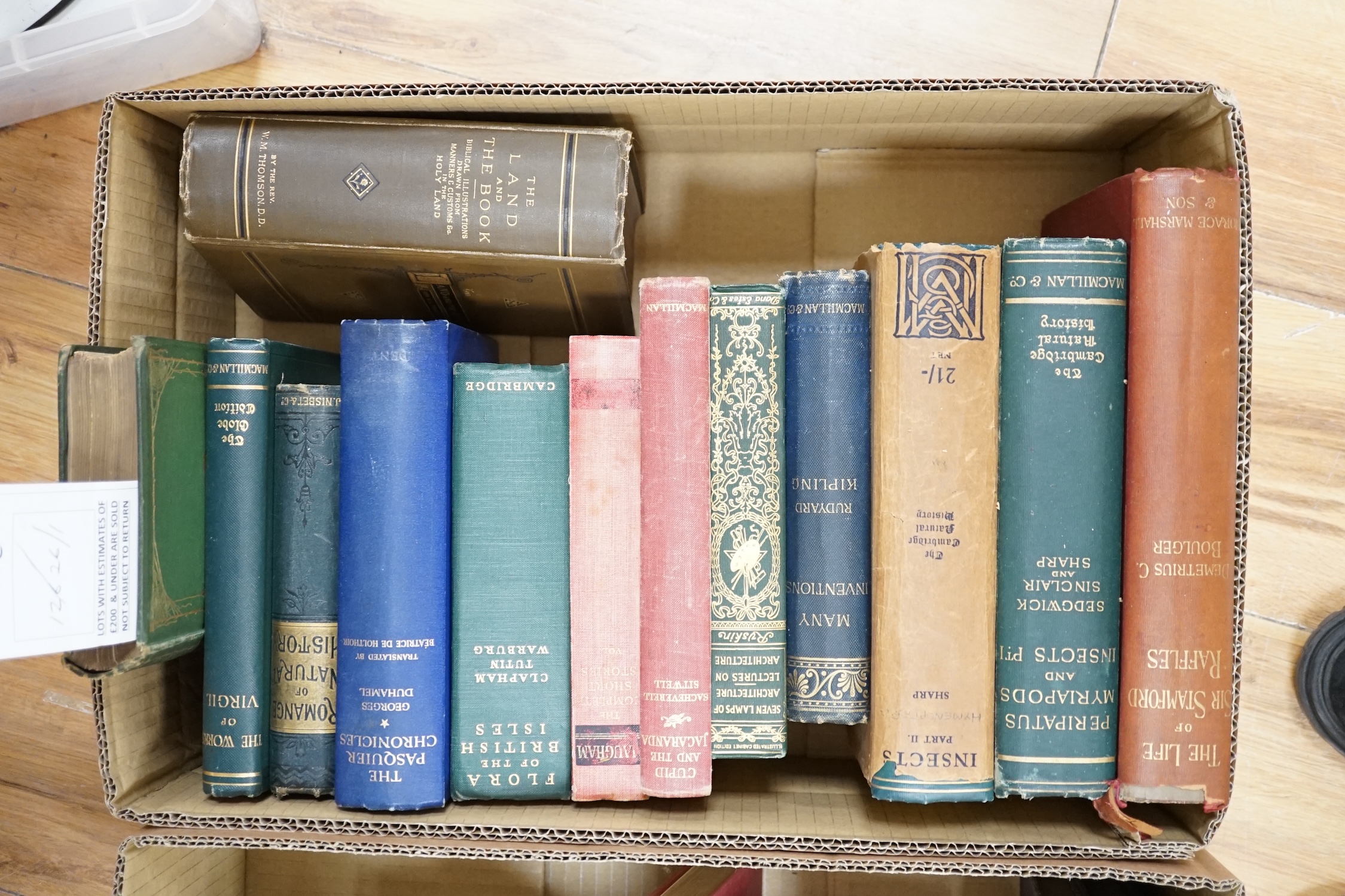 Inchbold, A.C - Under Syrian Sun, 1st edition, 2 vols, with 40 full-page coloured plates and 8 black and white drawings by Stanley Inchbold, 8vo, publishers blue cloth, advertisements at end of vol.1, Hutchison & Co., Lo